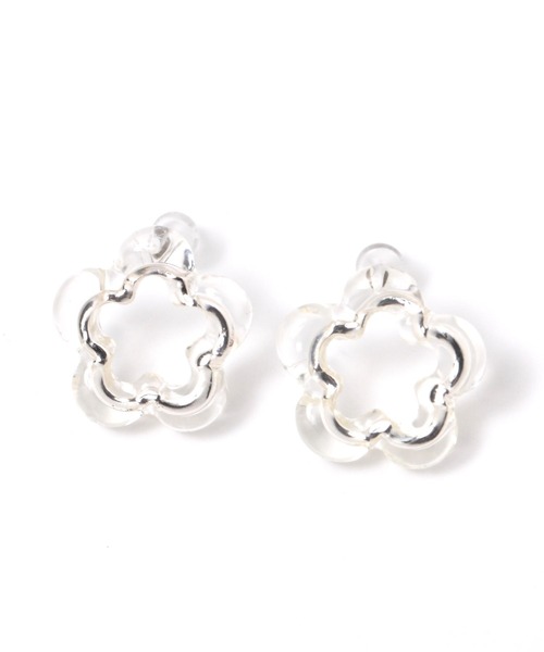 niko and...(ニコアンド)の「フラワークリアメタルコンビピアス(ピアス(両耳用)・レディース・イエロー/グレー・0)」の1枚目の写真