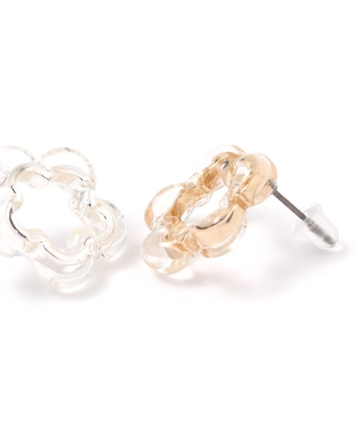 niko and...(ニコアンド)の「フラワークリアメタルコンビピアス(ピアス(両耳用)・レディース・イエロー/グレー・0)」の3枚目の写真