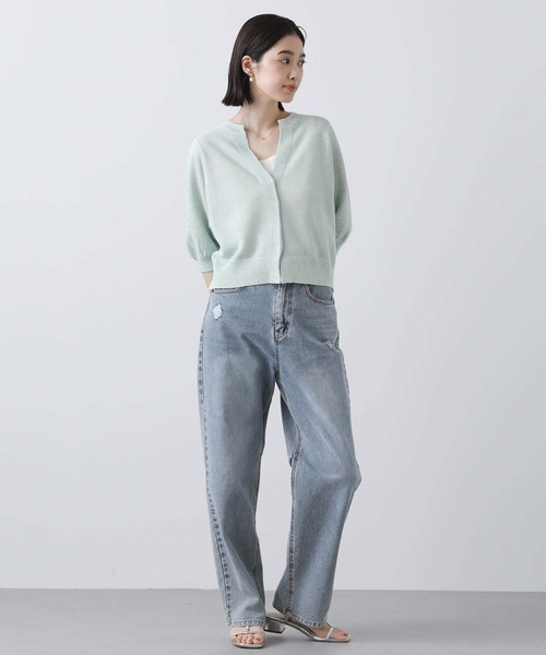 Gready Brilliant（グレディブリリアン）の「Ｒｙカノコショートカーディガン（カーディガン/ボレロ・レディース・グリーン/ライトグレー・38）」の13枚目の写真