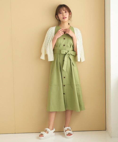 Feroux(フェルゥ)の「透かし編み カーディガン(カーディガン/ボレロ・レディース・グリーン系/ホワイト系/ブラック系・F)」の8枚目の写真