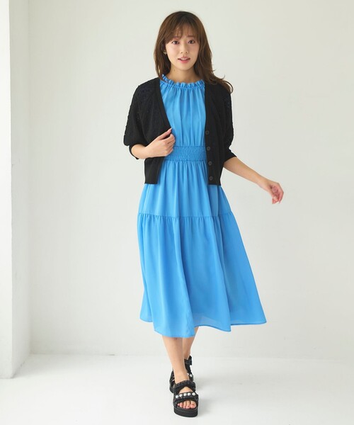 Feroux(フェルゥ)の「透かし編み カーディガン(カーディガン/ボレロ・レディース・グリーン系/ホワイト系/ブラック系・F)」の12枚目の写真