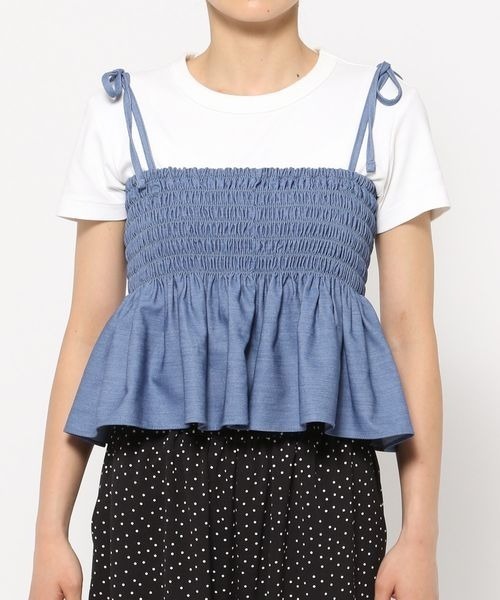 LOWRYS FARM（ローリーズファーム）の「デニムシャーリングキャミ　131969（キャミソール・レディース・ブラック/ブルー・FREE）」の8枚目の写真