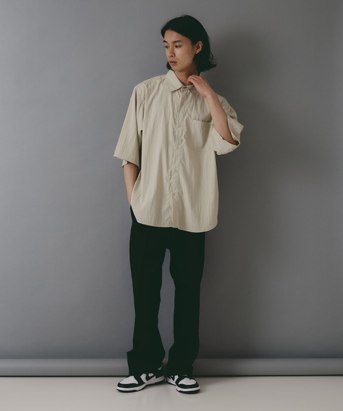 brknhome(ブロークンホーム)の「【brknhome/ブロークンホーム】タスランナイロン 半袖ワイドシャツ(シャツ/ブラウス・メンズ・サンドベージュ/スミクロ/グレー・MEDIUM/LARGE)」の15枚目の写真
