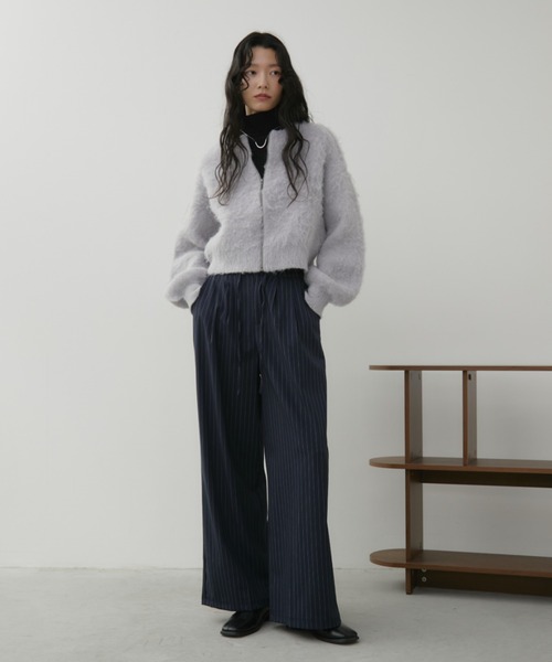 Aunt Marie's(アントマリーズ)の「シャギージップルーズニットカーディガン(カーディガン/ボレロ・レディース・ブルー/ホワイト/レッド/グレー・FREE)」の7枚目の写真