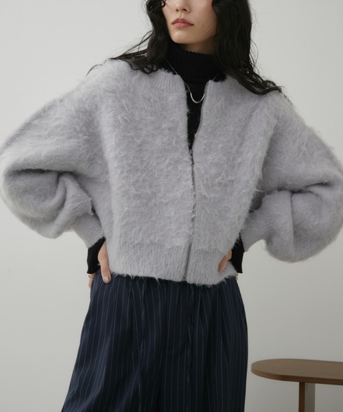 Aunt Marie's(アントマリーズ)の「シャギージップルーズニットカーディガン(カーディガン/ボレロ・レディース・ブルー/ホワイト/レッド/グレー・FREE)」の10枚目の写真