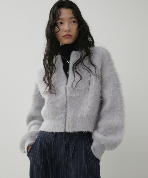 Aunt Marie's(アントマリーズ)の「シャギージップルーズニットカーディガン(カーディガン/ボレロ・レディース・ブルー/ホワイト/レッド/グレー・FREE)」の12枚目の写真