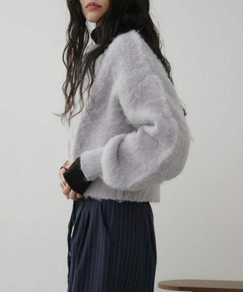 Aunt Marie's(アントマリーズ)の「シャギージップルーズニットカーディガン(カーディガン/ボレロ・レディース・ブルー/ホワイト/レッド/グレー・FREE)」の8枚目の写真