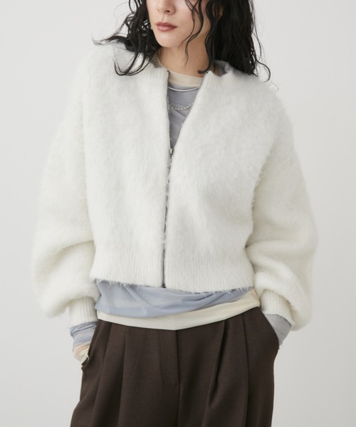 Aunt Marie's(アントマリーズ)の「シャギージップルーズニットカーディガン(カーディガン/ボレロ・レディース・ブルー/ホワイト/レッド/グレー・FREE)」の15枚目の写真