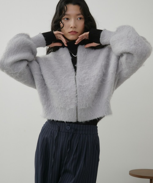 Aunt Marie's(アントマリーズ)の「シャギージップルーズニットカーディガン(カーディガン/ボレロ・レディース・ブルー/ホワイト/レッド/グレー・FREE)」の22枚目の写真