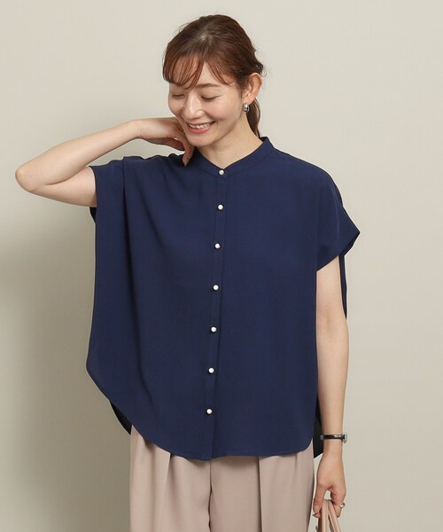 ITS'DEMO（イッツデモ）の「◆【冷感／通勤／手洗い可】タック袖ブラウス（シャツ/ブラウス・レディース・ピンク/ネイビー/ブラック系/ライトブルー/ホワイト系3・00）」の5枚目の写真