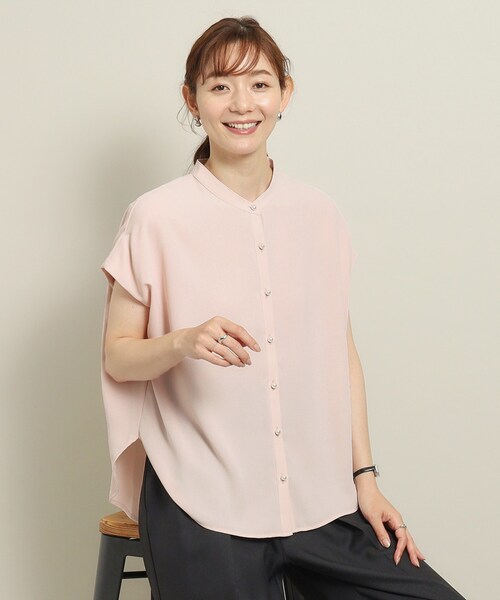 ITS'DEMO（イッツデモ）の「◆【冷感／通勤／手洗い可】タック袖ブラウス（シャツ/ブラウス・レディース・ピンク/ネイビー/ブラック系/ライトブルー/ホワイト系3・00）」の9枚目の写真