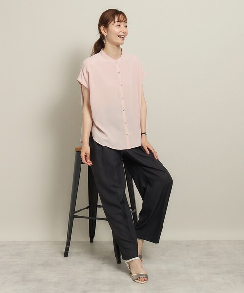 ITS'DEMO（イッツデモ）の「◆【冷感／通勤／手洗い可】タック袖ブラウス（シャツ/ブラウス・レディース・ピンク/ネイビー/ブラック系/ライトブルー/ホワイト系3・00）」の8枚目の写真