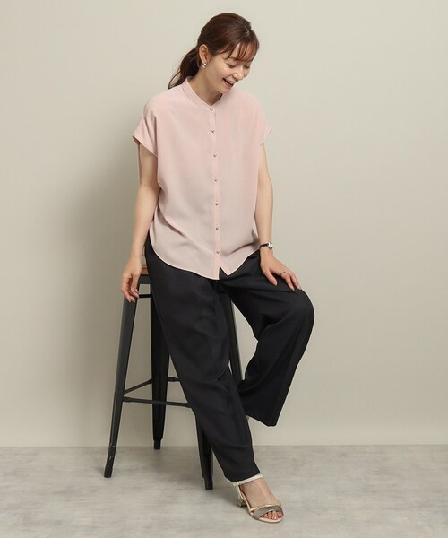 ITS'DEMO（イッツデモ）の「◆【冷感／通勤／手洗い可】タック袖ブラウス（シャツ/ブラウス・レディース・ピンク/ネイビー/ブラック系/ライトブルー/ホワイト系3・00）」の7枚目の写真