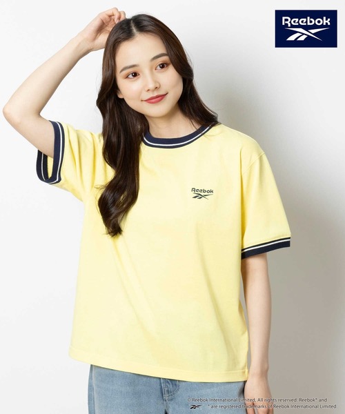 Right-on（ライトオン）の「Reebok(リーボック)ラインリブTシャツ（Tシャツ/カットソー・レディース・イエロー/ホワイト・M/L/XL）」の14枚目の写真