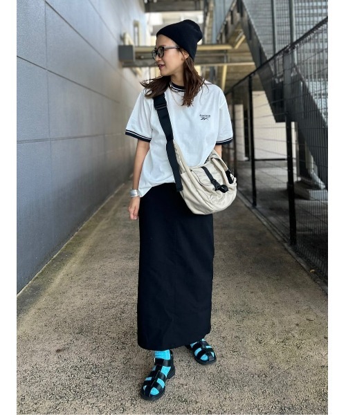 Right-on（ライトオン）の「Reebok(リーボック)ラインリブTシャツ（Tシャツ/カットソー・レディース・イエロー/ホワイト・M/L/XL）」の15枚目の写真