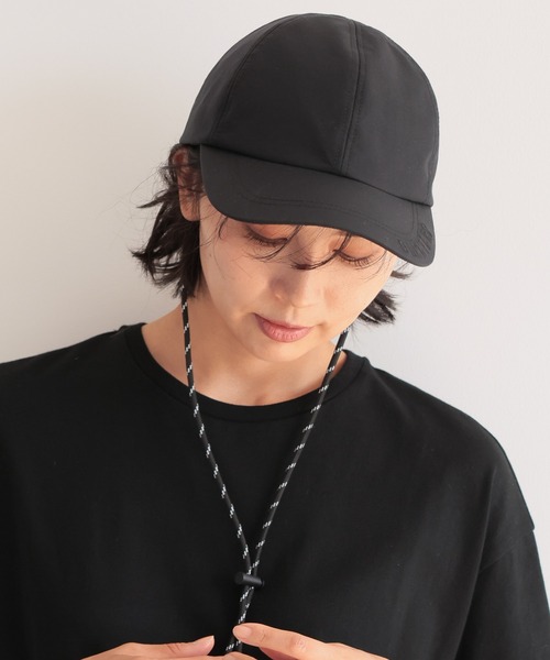BARNYARDSTORM（バンヤードストーム）の「BARNYARDSTORM / コード付き撥水CAP（キャップ・レディース・ベージュ/ブラック・FREE）」の2枚目の写真