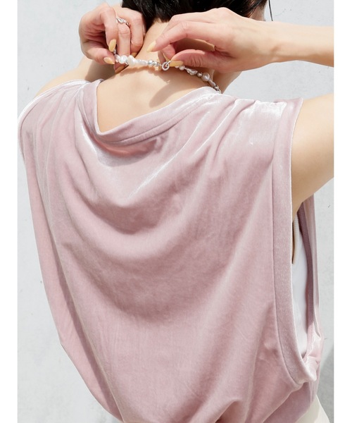 Katrin TOKYO(カトリーントーキョー)の「velour sleeveless tops(Tシャツ/カットソー・レディース・イエロー/ブラック/ピンク・FREE/XS)」の16枚目の写真
