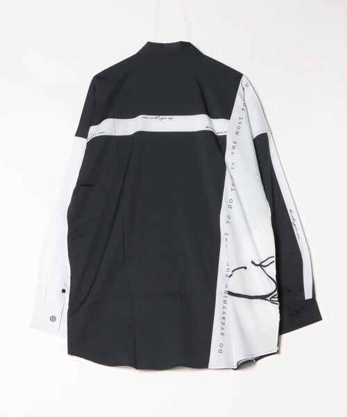 【RE730】ビッグシルエットシャツ / バイカラー モノトーンテープ（シャツ/ブラウス）｜RE730（アールイーセブンサーティー）
