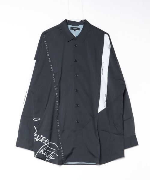 【RE730】ビッグシルエットシャツ / バイカラー モノトーンテープ（シャツ/ブラウス）｜RE730（アールイーセブンサーティー）