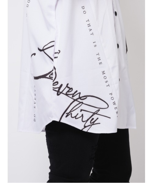 【RE730】ビッグシルエットシャツ / バイカラー モノトーンテープ（シャツ/ブラウス）｜RE730（アールイーセブンサーティー）