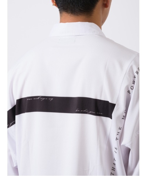 【RE730】ビッグシルエットシャツ / バイカラー モノトーンテープ（シャツ/ブラウス）｜RE730（アールイーセブンサーティー）