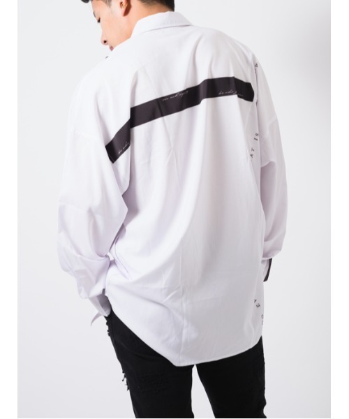 【RE730】ビッグシルエットシャツ / バイカラー モノトーンテープ（シャツ/ブラウス）｜RE730（アールイーセブンサーティー）