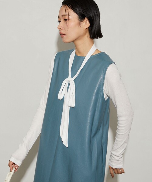 Firsthand（ファーストハンド）の「Firsthand/ファーストハンド ガーゼ天竺タイ付きTEE（Tシャツ/カットソー・レディース・ブルー/ブラック/レッド/ホワイト・ﾌﾘ-）」の7枚目の写真