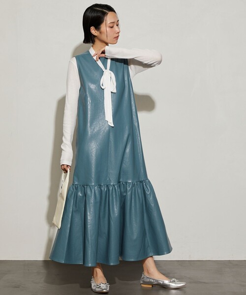 Firsthand（ファーストハンド）の「Firsthand/ファーストハンド ガーゼ天竺タイ付きTEE（Tシャツ/カットソー・レディース・ブルー/ブラック/レッド/ホワイト・ﾌﾘ-）」の22枚目の写真