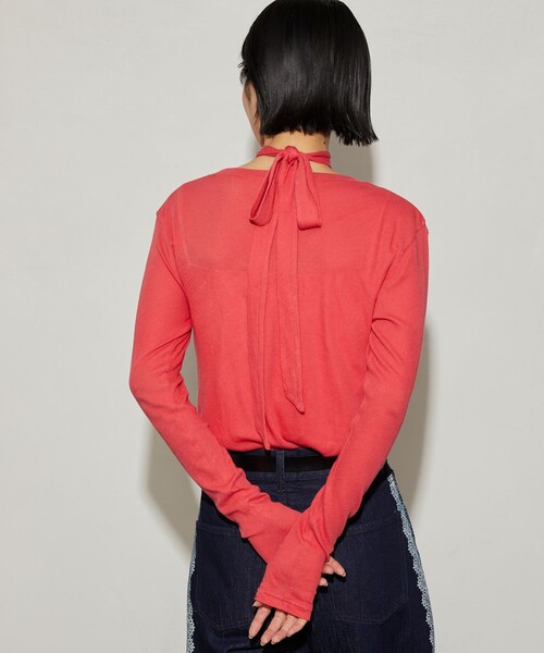 Firsthand（ファーストハンド）の「Firsthand/ファーストハンド ガーゼ天竺タイ付きTEE（Tシャツ/カットソー・レディース・ブルー/ブラック/レッド/ホワイト・ﾌﾘ-）」の17枚目の写真