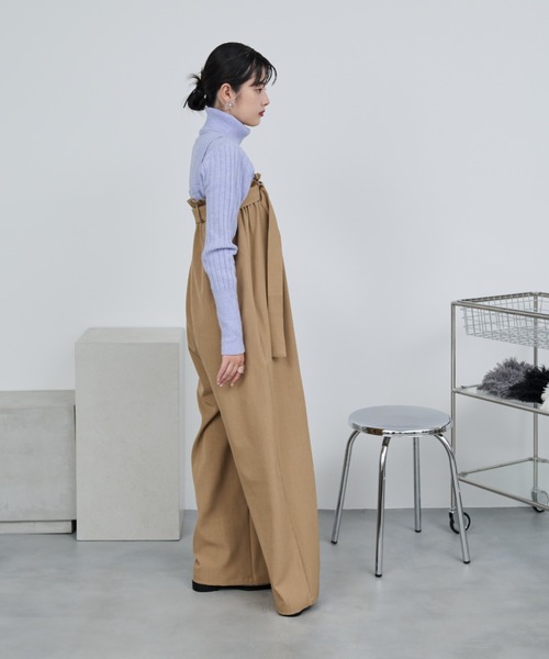 DFFUR.（ディフル）の「ベルト付きベアトップサロペット（つなぎ