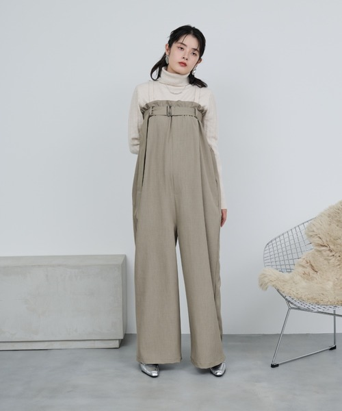 DFFUR.（ディフル）の「ベルト付きベアトップサロペット（つなぎ