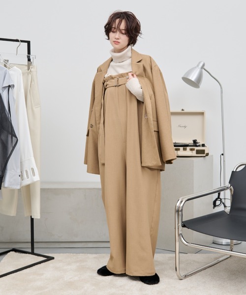 DFFUR.（ディフル）の「ベルト付きベアトップサロペット（つなぎ