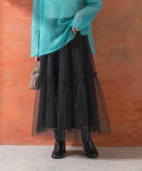 URBAN RESEARCH ROSSO WOMEN（アーバンリサーチ　ロッソ）の「チュールスカート（スカート・レディース・グレー/ブラック・FREE）」の3枚目の写真