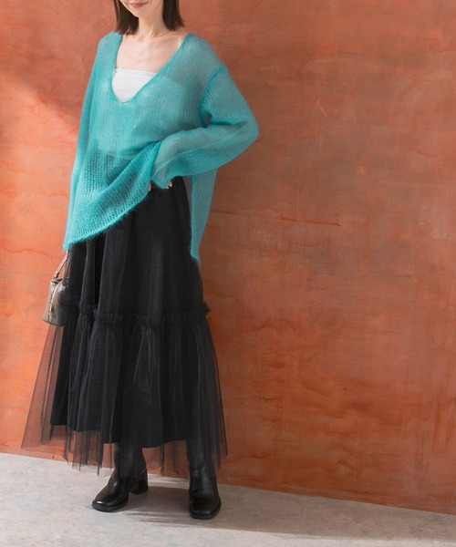 URBAN RESEARCH ROSSO WOMEN（アーバンリサーチ　ロッソ）の「チュールスカート（スカート・レディース・グレー/ブラック・FREE）」の4枚目の写真