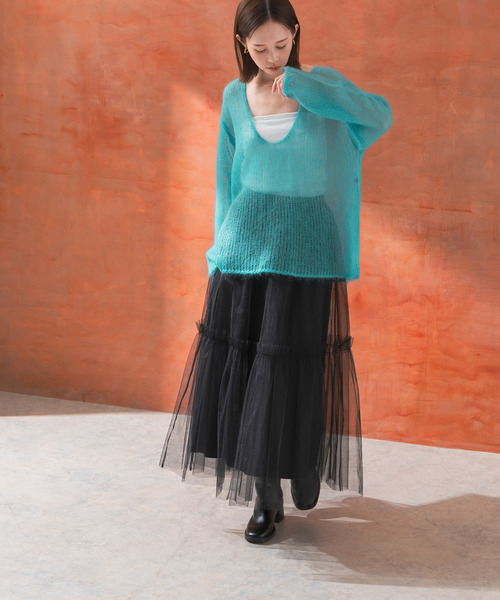 URBAN RESEARCH ROSSO WOMEN（アーバンリサーチ　ロッソ）の「チュールスカート（スカート・レディース・グレー/ブラック・FREE）」の5枚目の写真