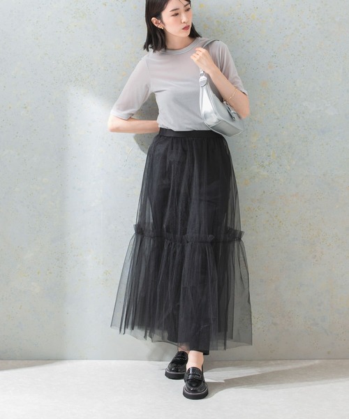URBAN RESEARCH ROSSO WOMEN（アーバンリサーチ　ロッソ）の「チュールスカート（スカート・レディース・グレー/ブラック・FREE）」の8枚目の写真