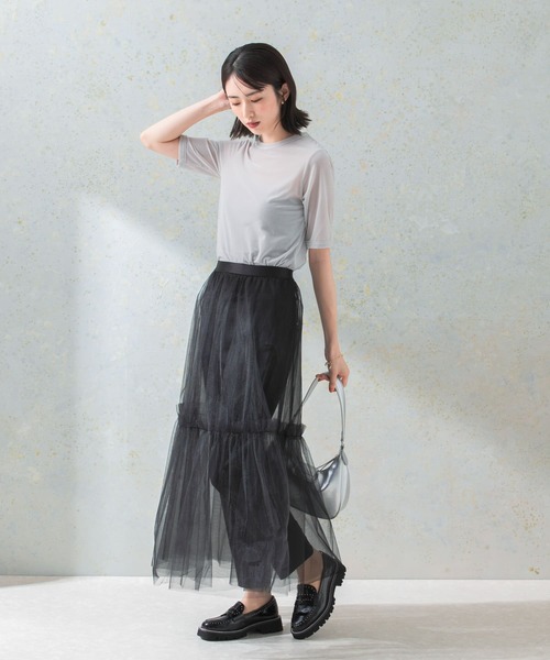 URBAN RESEARCH ROSSO WOMEN（アーバンリサーチ　ロッソ）の「チュールスカート（スカート・レディース・グレー/ブラック・FREE）」の9枚目の写真
