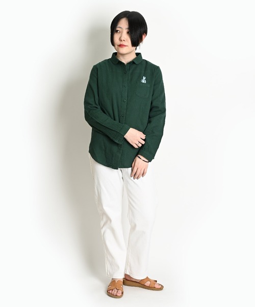 MARAI(マーライ)の「無地 サボテン刺繍 長袖シャツ(シャツ/ブラウス・レディース・ホワイト/グリーン・FREE)」の16枚目の写真