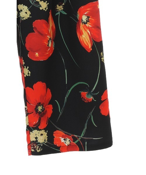クラネ　MULTICOLORED FLOWER WIDE PANTS RED0 MULTICOLORED FLOWER WIDE PANTS（スラックス）｜CLANE（クラネ