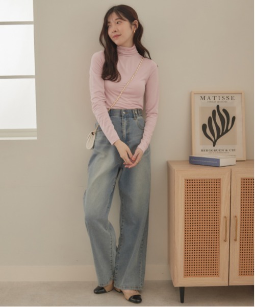 CHAN ME(チャンミ)の「ラメシアーハイネックプルオーバー(Tシャツ/カットソー・レディース・ブラック/ゴールド/グレー/シルバー/ピンク・MEDIUM/LARGE/X-LARGE)」の14枚目の写真