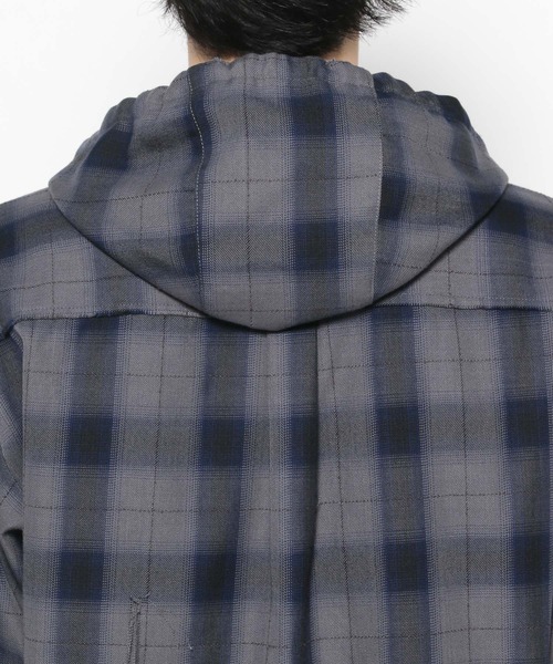 HARE(ハレ)の「ダメージチェックシャツパーカー(HARE)(パーカー・メンズ・ブラック/グレー/パープル/パープル系その他/ピンク・FREE)」の20枚目の写真