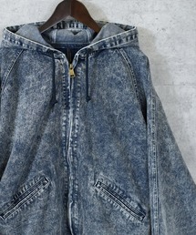 Ritzy（リッツィー）の「vintage like hard wash denim hoodie/ヴィンテージライク ハードウォッシュ デニム ジップジャケット（デニムジャケット・メンズ）」