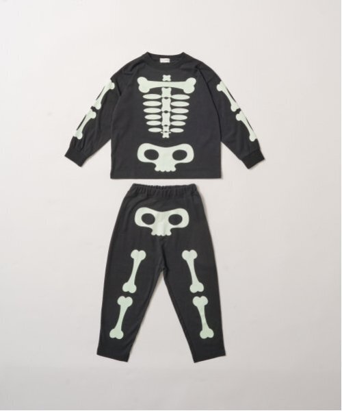 b・ROOM（ビールーム）の「【ハロウィン】ほねほねセットアップ（アンサンブル・キッズ・ブラック/チャコール・M/L/LL）」の19枚目の写真