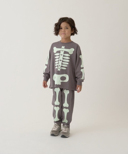 b・ROOM（ビールーム）の「【ハロウィン】ほねほねセットアップ（アンサンブル・キッズ・ブラック/チャコール・M/L/LL）」の12枚目の写真