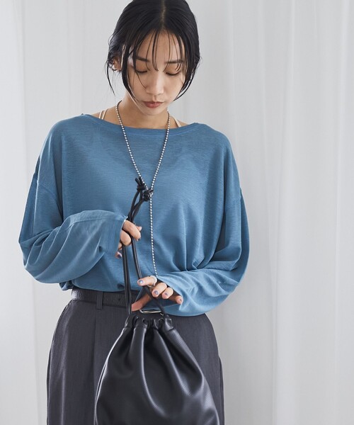 coen(コーエン)の「裾ラウンドシアープルオーバー(Tシャツ/カットソー・レディース・ワインレッド/オフホワイト/ブラック/ライトブルー・M/L)」の12枚目の写真