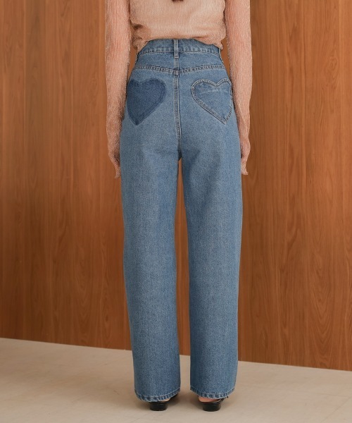 Bab(バブ)の「【S・Mサイズ展開】12ozハートポケットワイドストレートデニム(デニムパンツ・レディース・ブルー・S/M)」の14枚目の写真