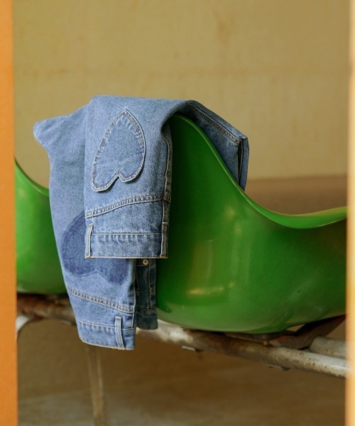 Bab(バブ)の「【S・Mサイズ展開】12ozハートポケットワイドストレートデニム(デニムパンツ・レディース・ブルー・S/M)」の16枚目の写真