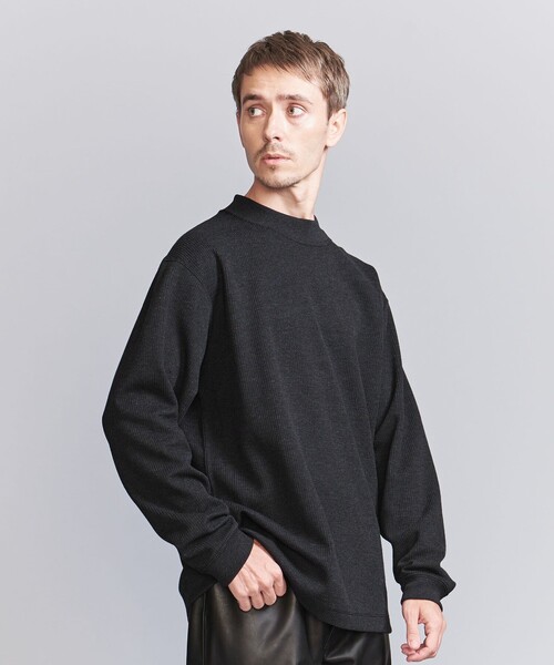 BEAUTY&YOUTH UNITED ARROWS（ビューティーアンドユースユナイテッドアローズ）の「ミックス ダブルフェイス モックネック カットソー（Tシャツ/カットソー・メンズ・オフホワイト/グレー/ダークグレー・S/M/L/XL）」の3枚目の写真