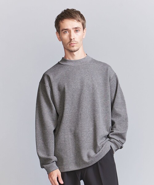 BEAUTY&YOUTH UNITED ARROWS（ビューティーアンドユースユナイテッドアローズ）の「ミックス ダブルフェイス モックネック カットソー（Tシャツ/カットソー・メンズ・オフホワイト/グレー/ダークグレー・S/M/L/XL）」の7枚目の写真