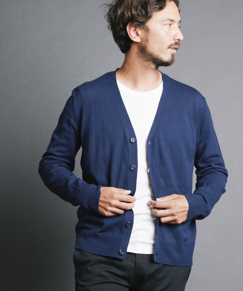 Magine(マージン)の「【SELECT】IR:CASHMERE TOUCH ACRYLIC V/N CARDIGAN/カシミアタッチアクリルVNカーデ(カーディガン/ボレロ・メンズ・チャコールグレー/ネイビー/ブラック/ブルー・M/L)」の4枚目の写真
